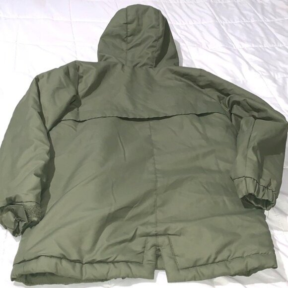 Cat & Jack Green Boys Hooded Parka Coat M Faux Fur Lining Recycled Polyester - Picture 12 of 14